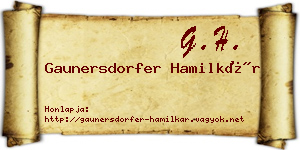 Gaunersdorfer Hamilkár névjegykártya